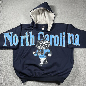 North Carolina Tar Heels Hoodie Mens XL Spellout Sweatshirt Vintage Pullover UNC